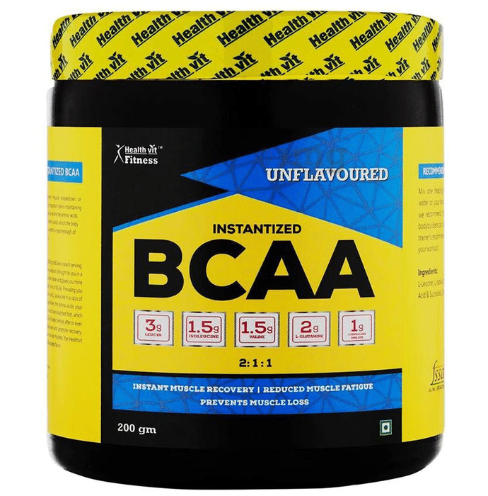 HealthVit Fitness Instantized BCAA 2:1:1 Powder Unflavoured