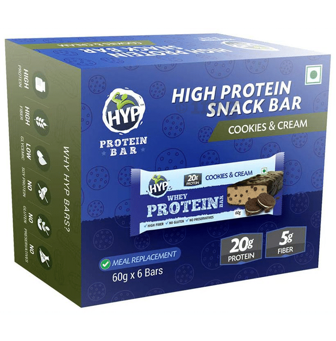HYP Cookie and Cream High Protein Snack Bar (60gm Each)