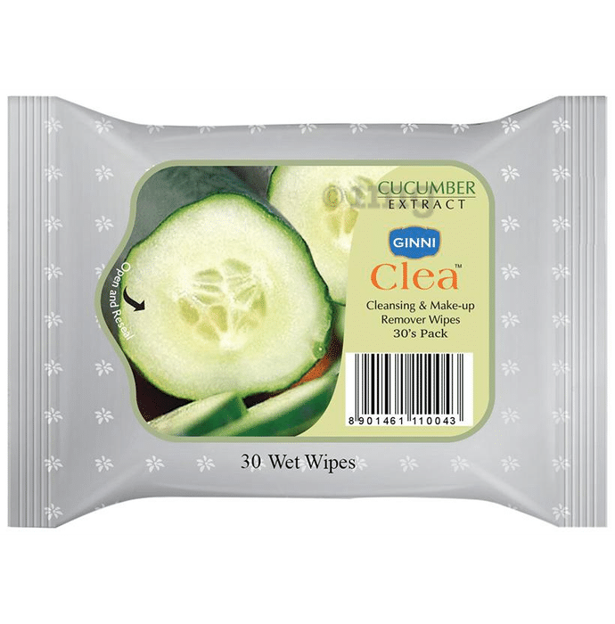 Ginni Clea Cleansing & Make-Up Remover Wipes Cucumber Extract