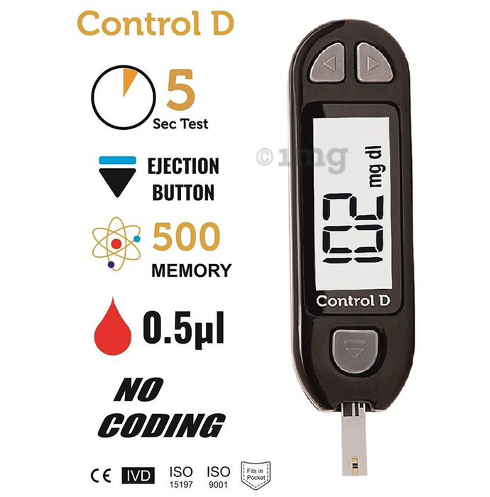 Control D Blood Glucose Monitor with 25 Strips & Lancets