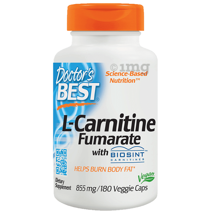 Doctor's Best L-Carnitine Fumarate 855mg Veggie Capsule | Helps Burn Body Fat