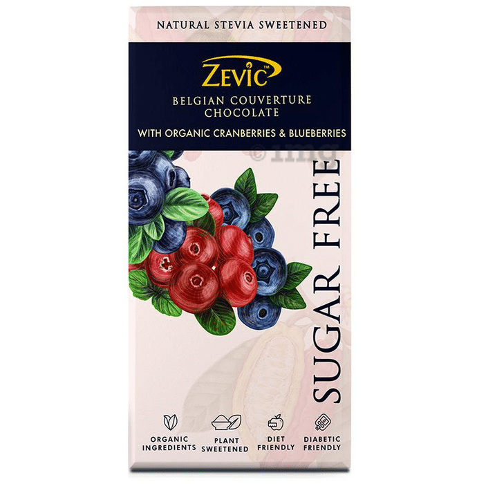 Zevic Belgian Couverture Chocolate | with Organic Cranberries and Blueberries