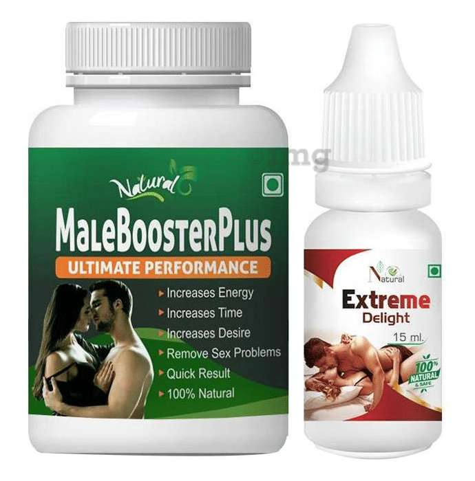 Natural Combo Pack of Natural Male Booster Plus 60 Capsules & Extreme Delight 15ml