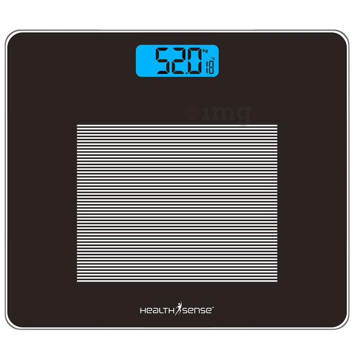 HealthSense PS 115 Dura-Glass Digital Personal Body Weighing Scale Black