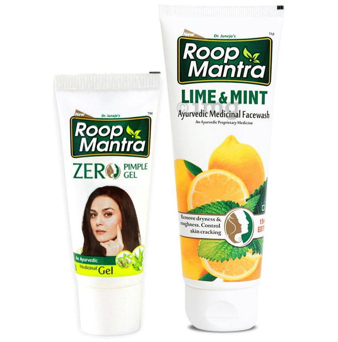 Roop Mantra  Combo Pack of Zero Pimple Gel 15gm and Lime & Mint Face Wash 115ml