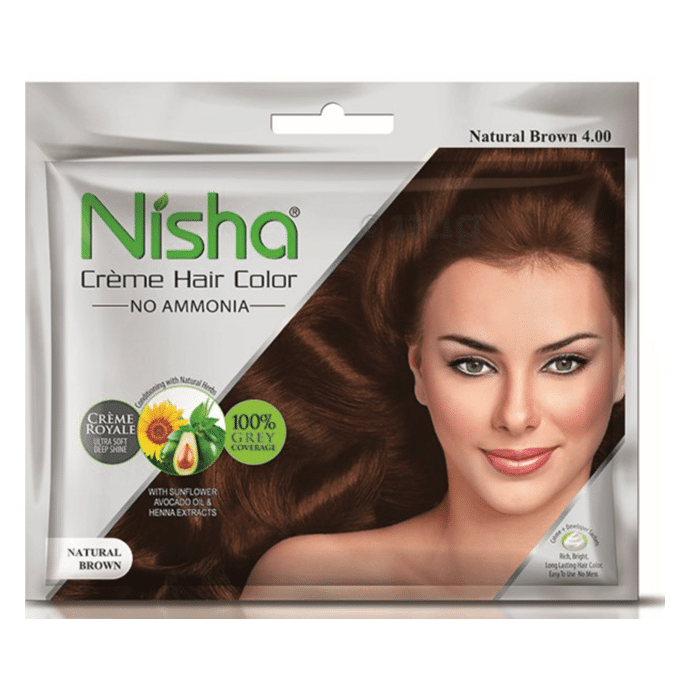 Nisha Creme Hair Color Natural Brown