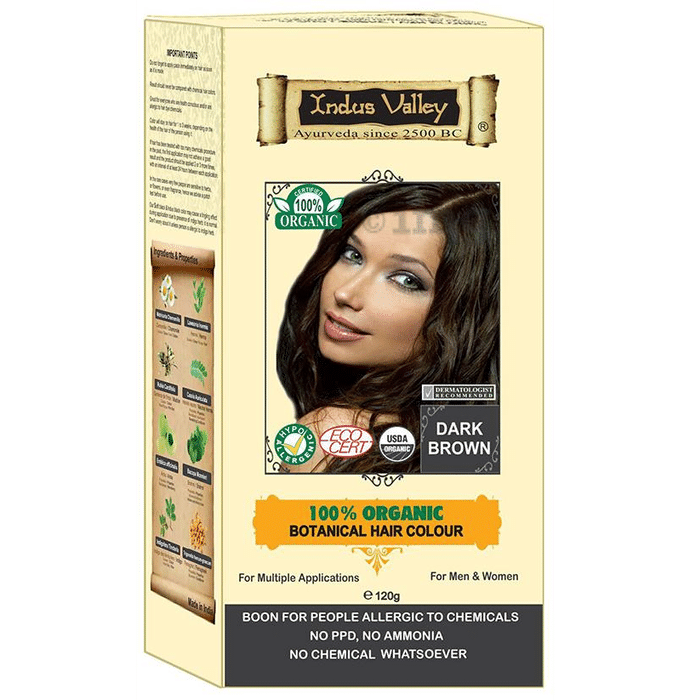 Indus Valley Dark Brown Botanical Hair Colour: Buy box of 120 gm Powder at  best price in India | 1mg