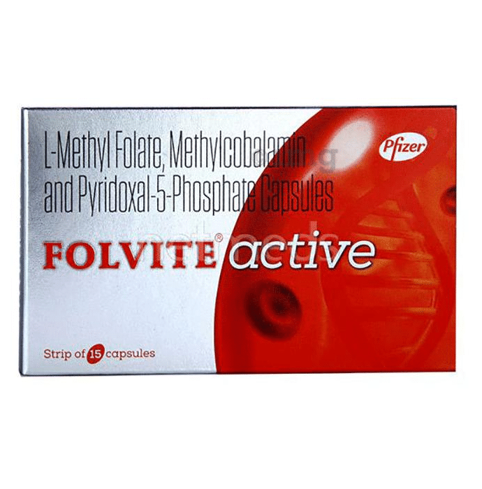 Folvite Active Capsule with Methyl Folate, Methylcobalamin & Pyridoxal-5-Phosphate