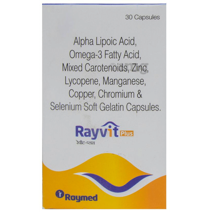 Rayvit Plus ALA, Omega 3 Fatty Acid, Zinc & Selenium | Soft Gel Capsule for Antioxidant Support