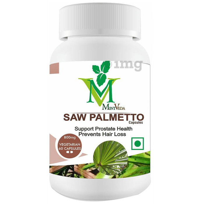 Mint Veda Saw Palmetto Vegetarian Capsules  for Prostate Health and Hair Growth