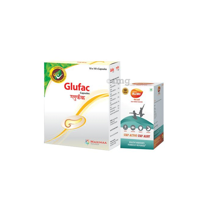 Proyurveda Diabetes Combo Pack of Glufac 100 Capsules & MaxNRG 30 Capsules