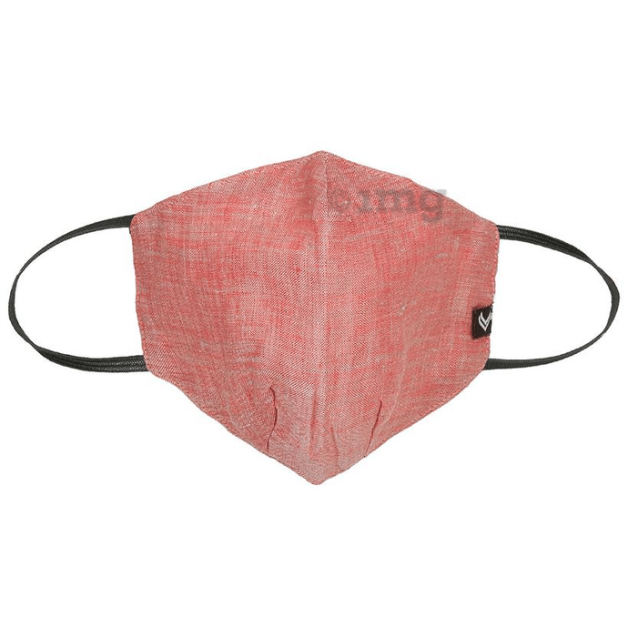 Linen Club 3 Layered Reusable Outdoor Protection Mask Red R8