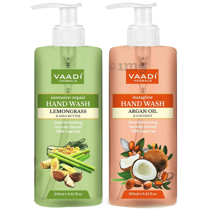 Vaadi Herbals Combo Pack of Lemongrass and Argan Oil Handwash (250ml Each)