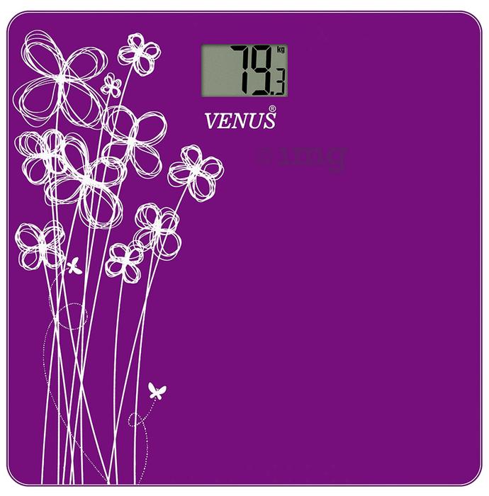 Venus Prime Lightweight ABS Digital/LCD Personal Health Body Weight Weighing Scale Purple Glass