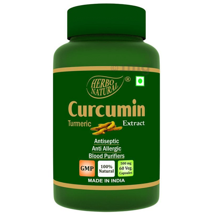 Herbo Natural Curcumin (Turmeric) Extract 500mg Veg Capsule