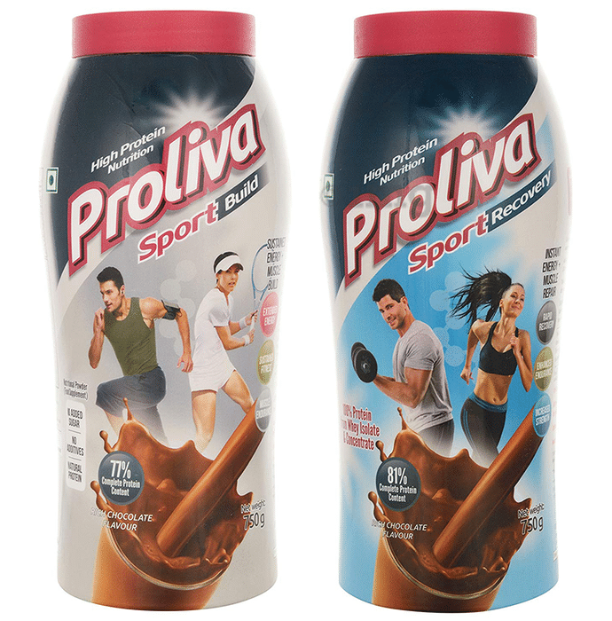 Nutrisattva Combo of Proliva Sport Build and Sport Recovery Powder (750gm Each) Rich Chocolate
