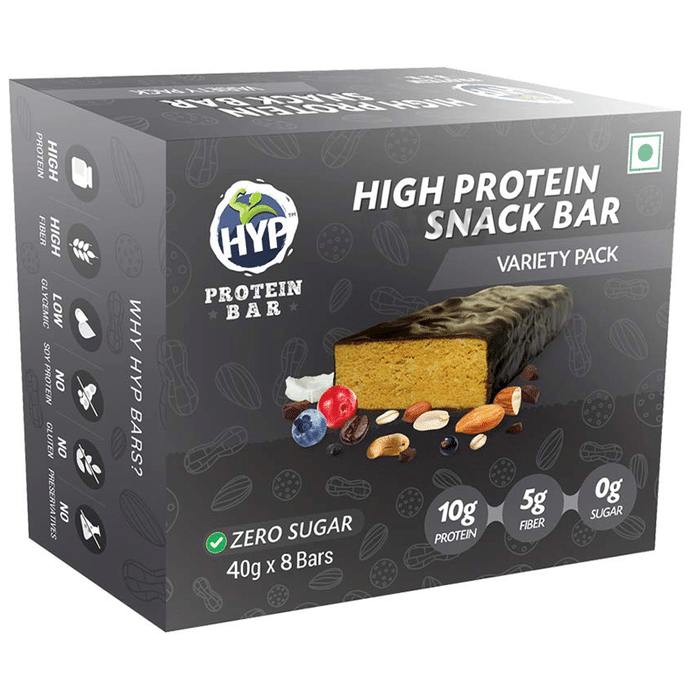 HYP Zero Sugar High Protein Snack Bar (40gm Each) Variety Pack