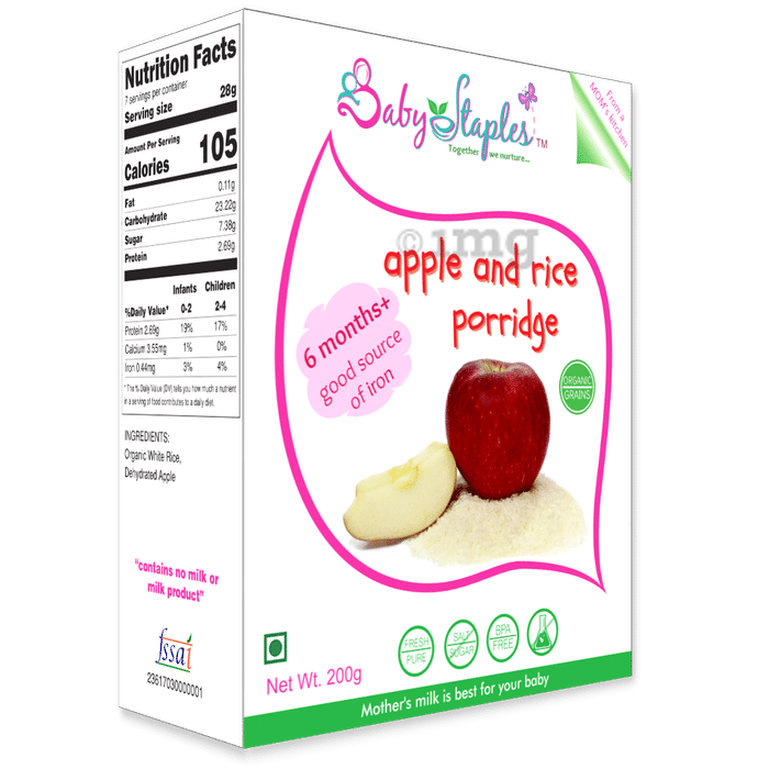 Baby Staples Organic Apple & Rice Porridge
