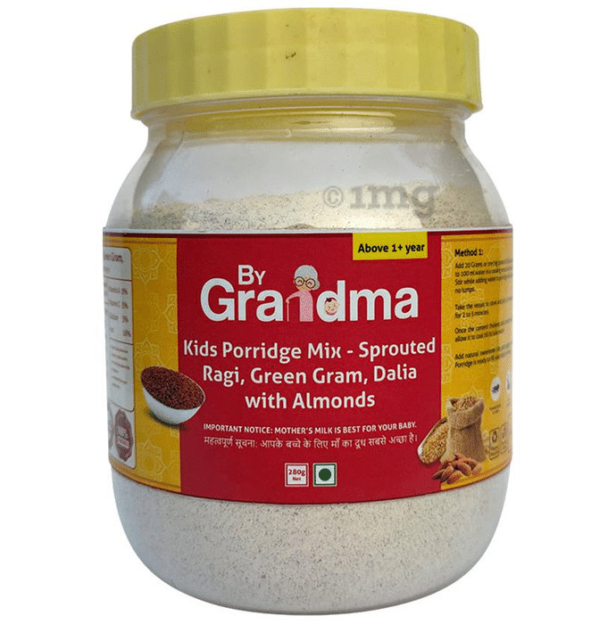 ByGrandma Kids Porridge Mix Above 1+Year Powder Sprouted Ragi, Green Gram, Dalia with Almonds
