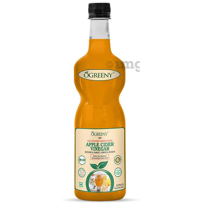 Ogreeny Apple Cider Vinegar with the Mother Ginger Garlic Lemon and Honey