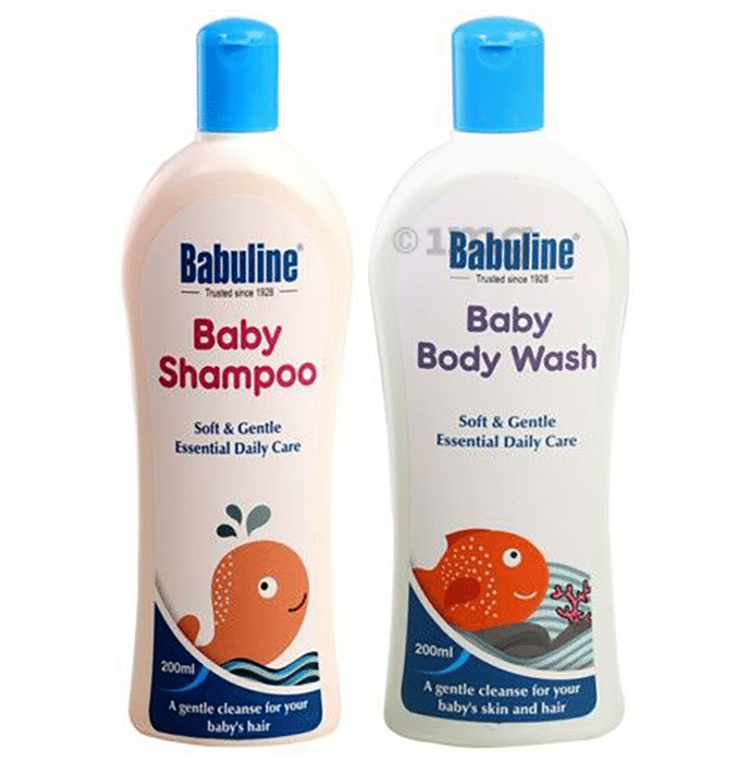 Babuline Combo Pack of Baby Shampoo 200ml and Baby Bodywash 200ml
