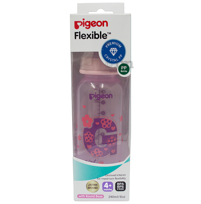 Pigeon Peristaltic Clear Nursing Bottle Rpp for Girl Pink