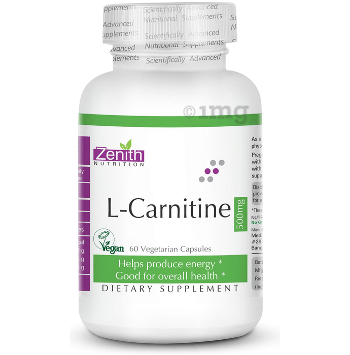 Zenith Nutrition L-Carnitine 500mg Veg Capsule