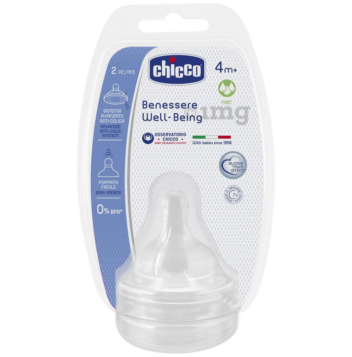Chicco Wellbeing Silicon Fast Flow 4M+ Teat