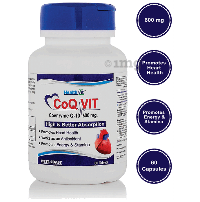 HealthVit CoQ Vit Coenzyme Q-10 600mg Tablet
