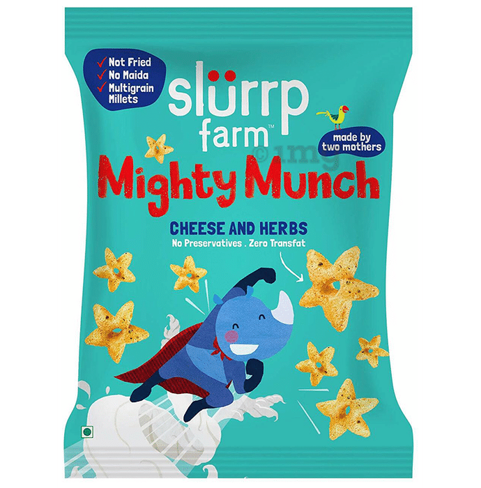 Slurrp Farm Healthy Snacks for Kids Mighty Munch Cheese & Herbs -Pack of 10