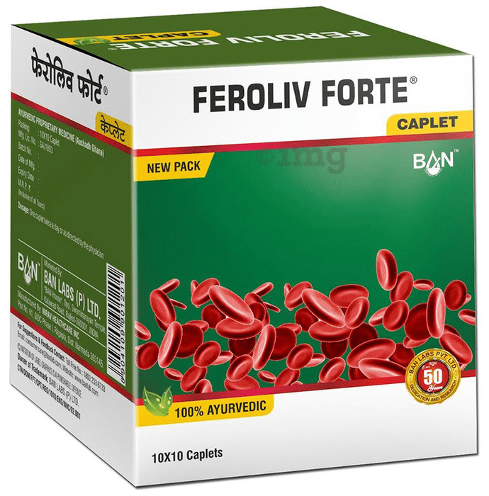 Feroliv Forte | Iron Supplement with Liver Tonic | Useful in Iron deficiency Anemia | Caplet