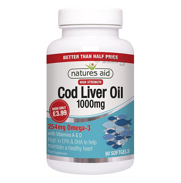 Natures Aid Cod Liver Oil 1000mg Softgels