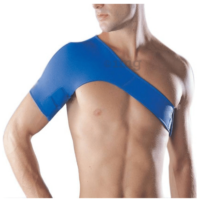 Medtrix Compression Neoprene Shoulder Brace Blue Left