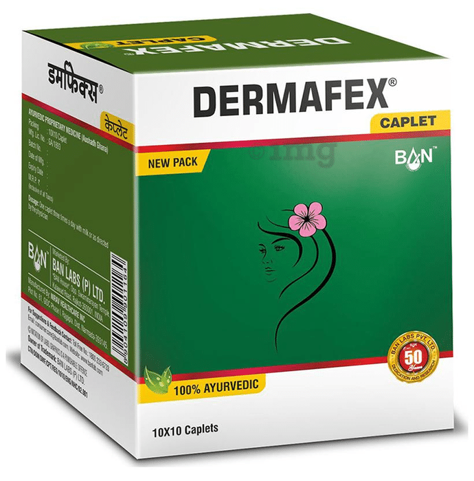 Ban Labs Dermafex Caplet| Ayurvedic skin care, Helps in Acne & Pimples| Dull dry skin Caplet