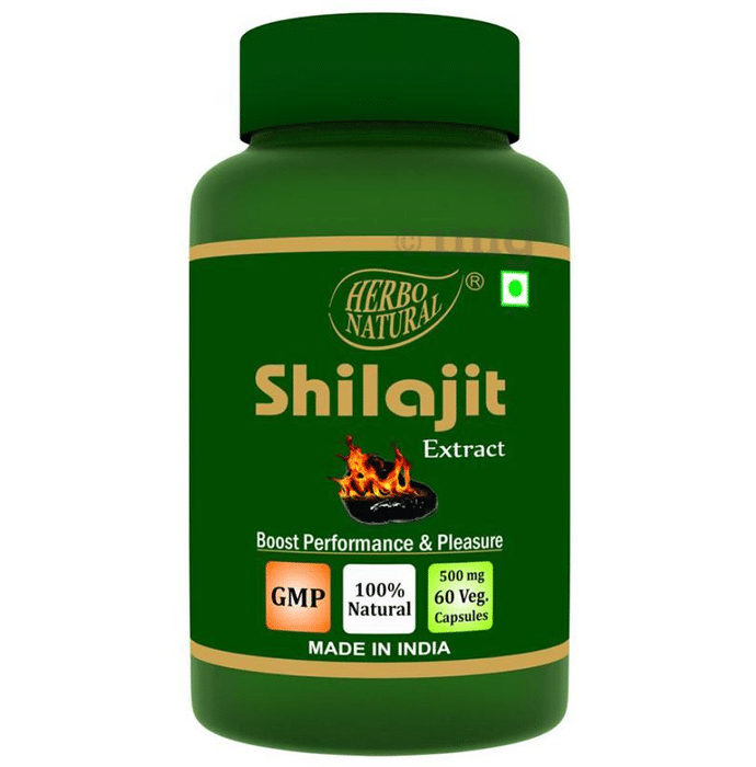 Herbo Natural Shilajit Extract 500mg Veg Capsule