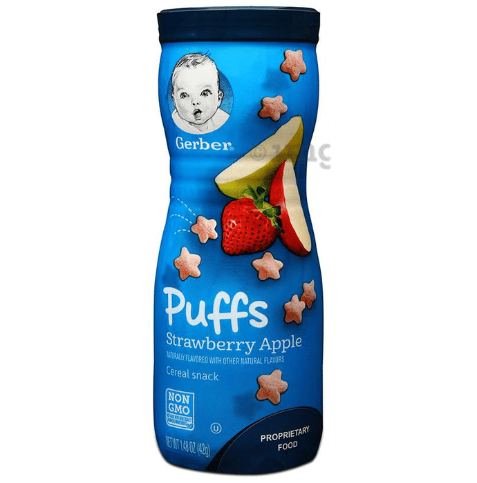 Gerber Puffs Cereal Snacks Strawberry & Apple