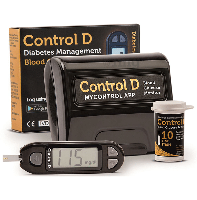 Control D Blood Glucose Monitor with 10 Strips & Lancets