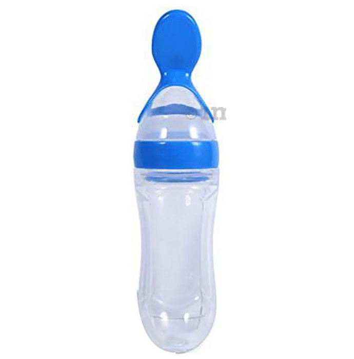 LuvLap Silicone Easy Squeezy Baby Food Feeder 4M+ Blue