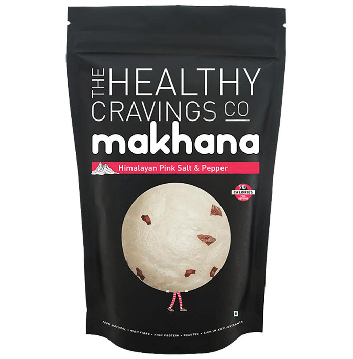 The Healthy Cravings Co Roasted Makhana (45gm Each) Himalayan Pink Salt and Pepper