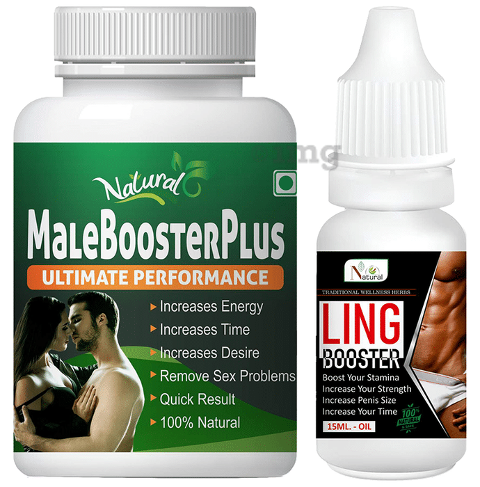 Natural Combo Pack of Male Booster Plus 60 Capsule & Ling Booster Oil 15ml
