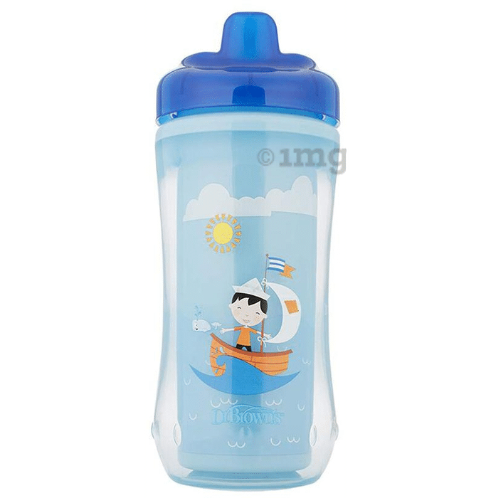 Dr Brown's Hard Spout Insulated Cup Assorted Blue