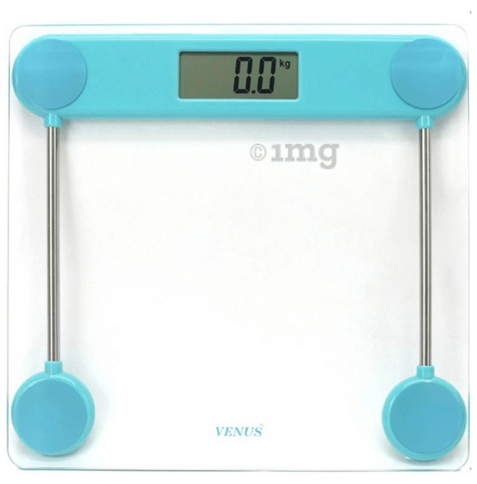 Venus Prime Lightweight ABS Digital/LCD Personal Health Body Weight Weighing Scale Blue Square Transparent
