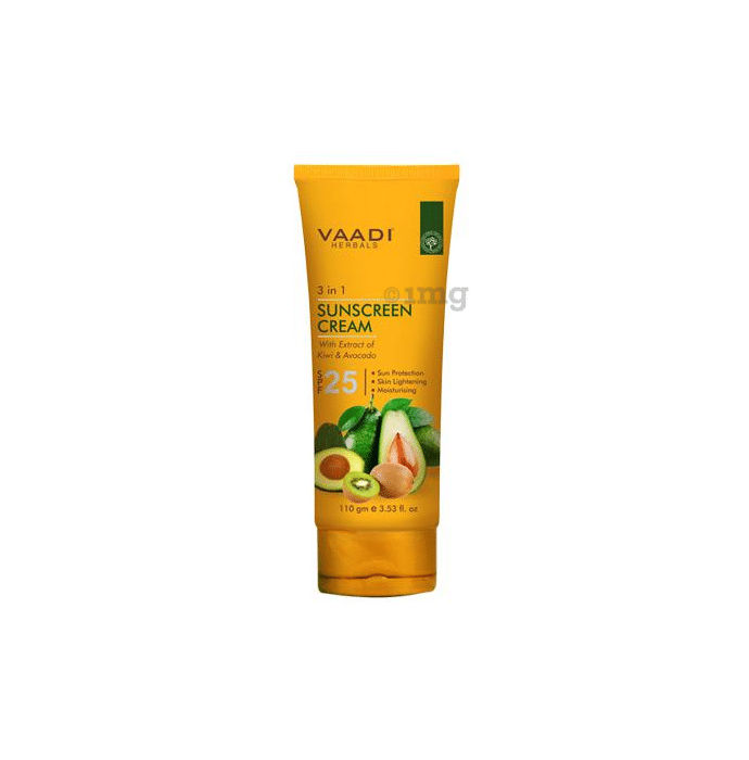 Vaadi Herbals Sunscreen Cream SPF-25 with Extracts of Kiwi & Avocado
