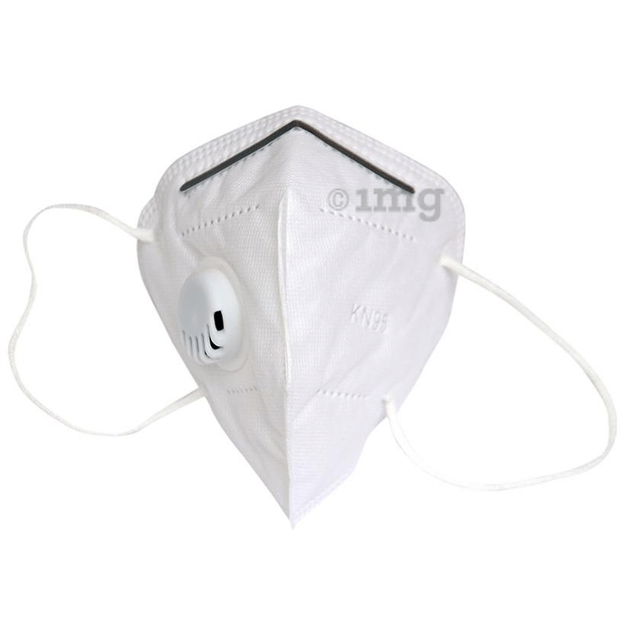 Dominion Care KN95 Mask with Metal Nosepin White with Breathing Valve