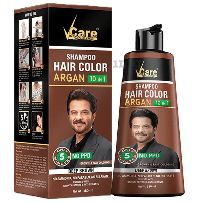 V Care Hair Color Argan Deep Brown Shampoo