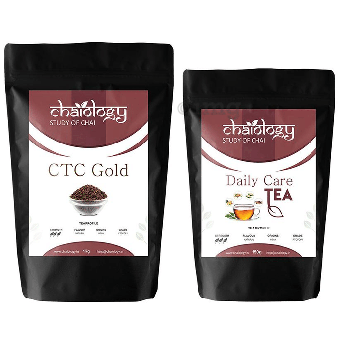 Chaiology Combo Pack of CTC Gold 1kg and Daily Care Tea 150gm