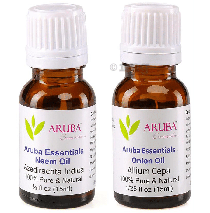 Aruba Essentials Combo Pack of Neem Oil and Onion Oil (15ml Each)