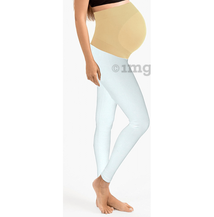 Newmom Maternity Leggings with Seamless Tummy Support Size 3 White