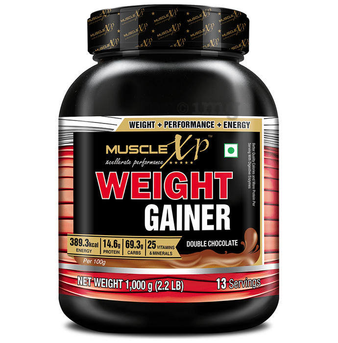MuscleXP Weight Gainer Protein Powder with 25 Vitamins & Minerals Double  Chocolate