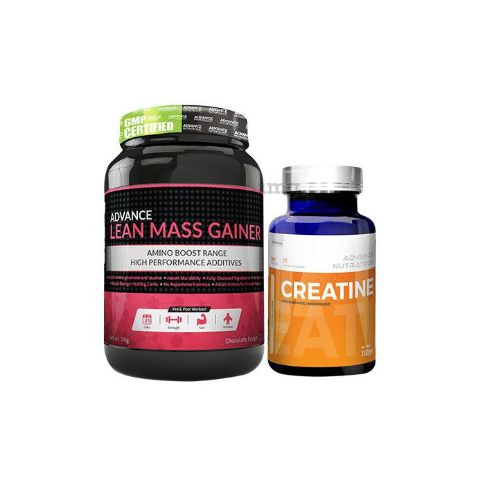 Advance Nutratech Combo Pack of Lean Mass Gainer Chocolate 1kg and Creatine Monohydrate Unflavored 100gm